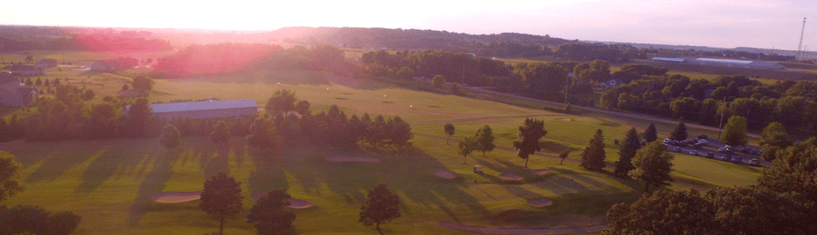 Sun setting on golf course in cannon falls