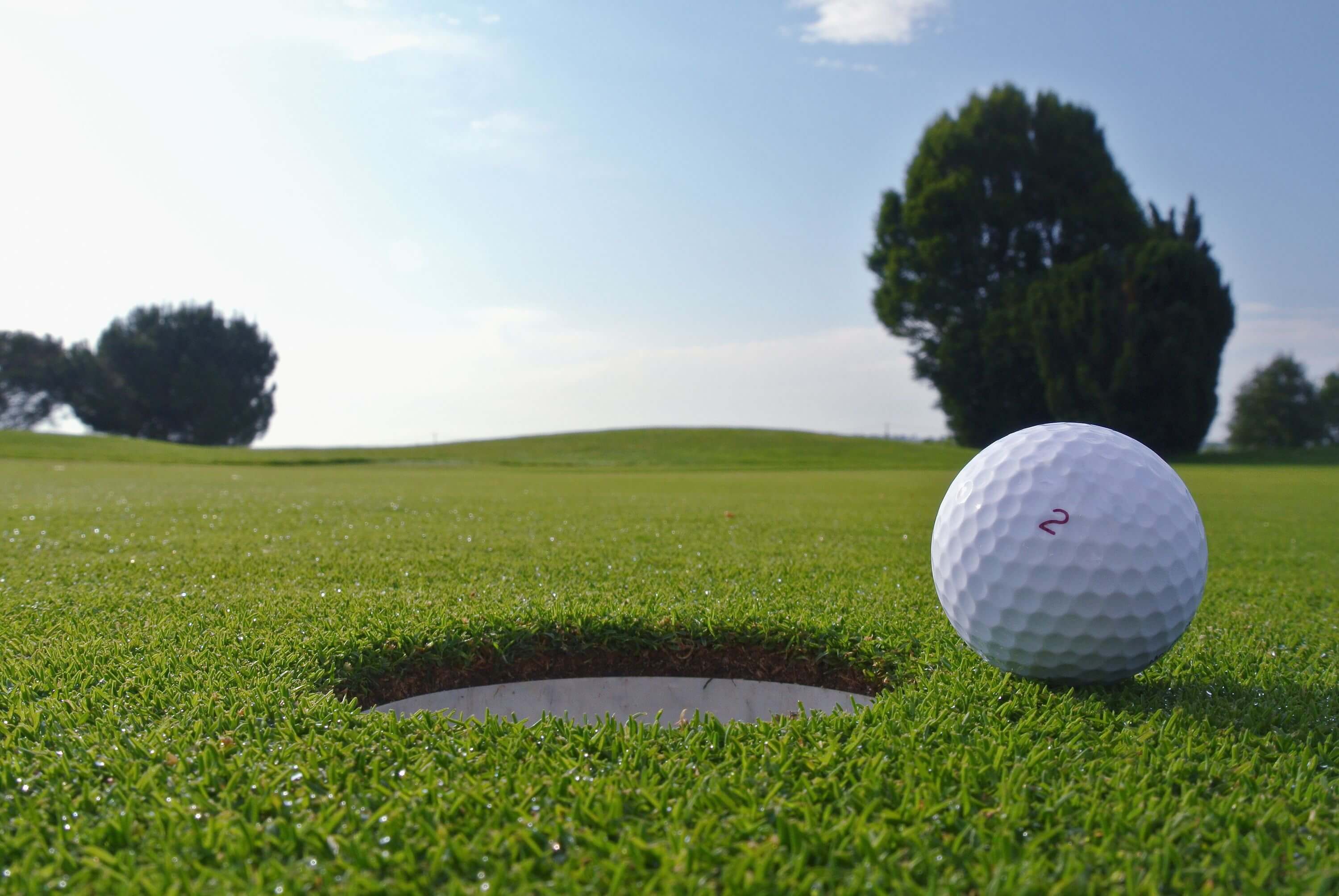 golf ball near hole